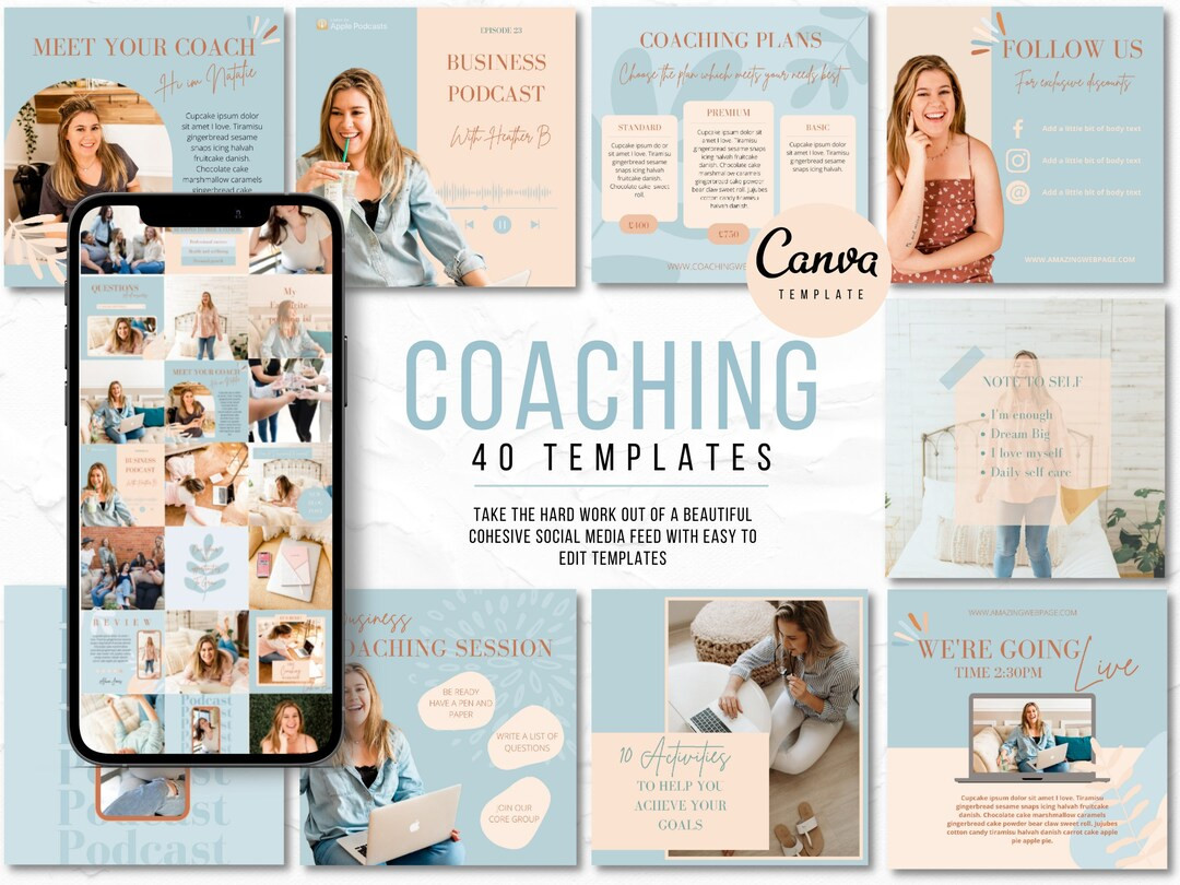 40 Instagram Post for Business Coaches Social Media - Etsy | Etsy (US)