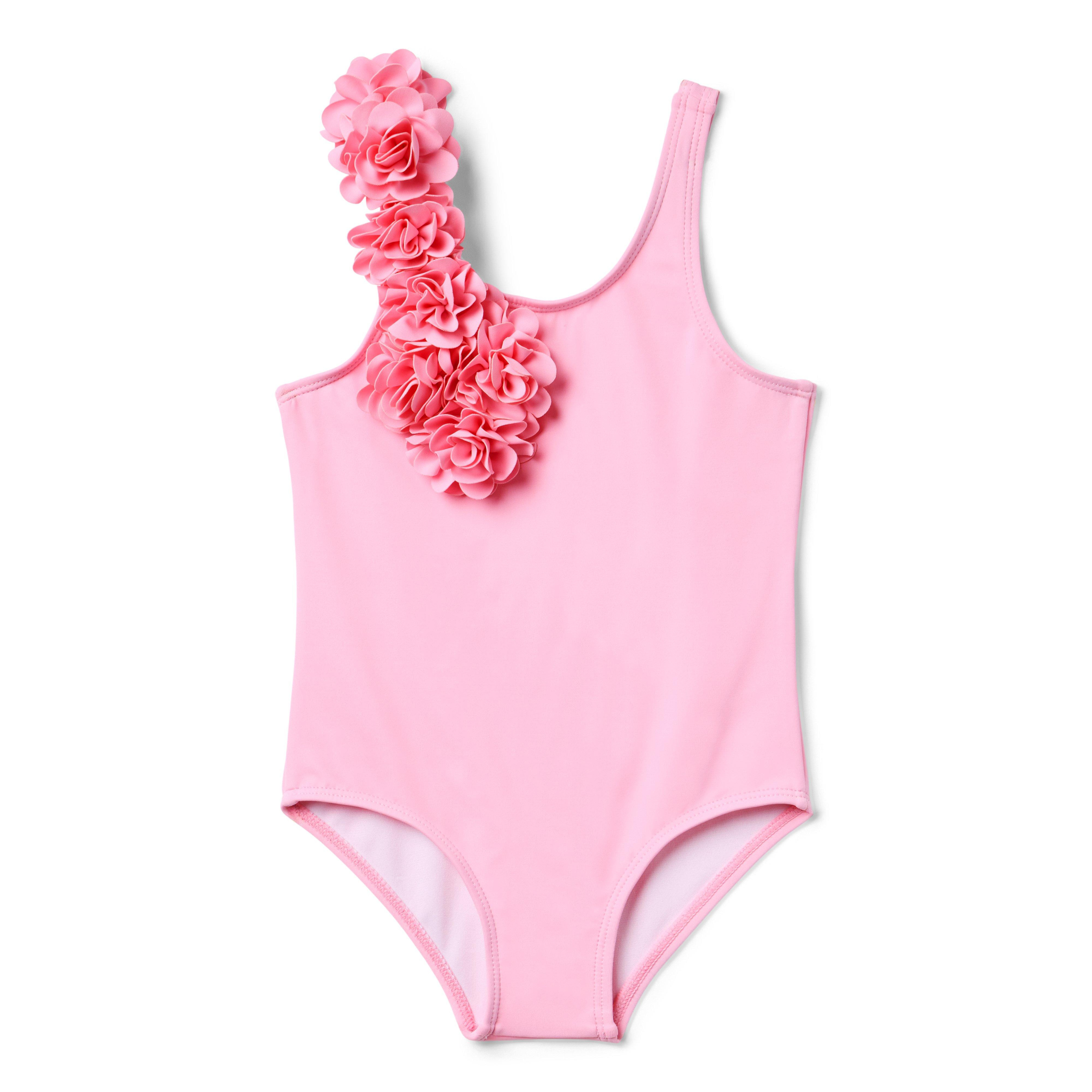 Janie and Jack | Recycled Rosette Swimsuit - Pink / 12-18m | Janie and Jack