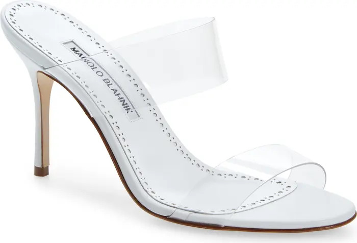 Manolo Blahnik Scolto Clear Double Strap Sandal | Nordstrom | Nordstrom