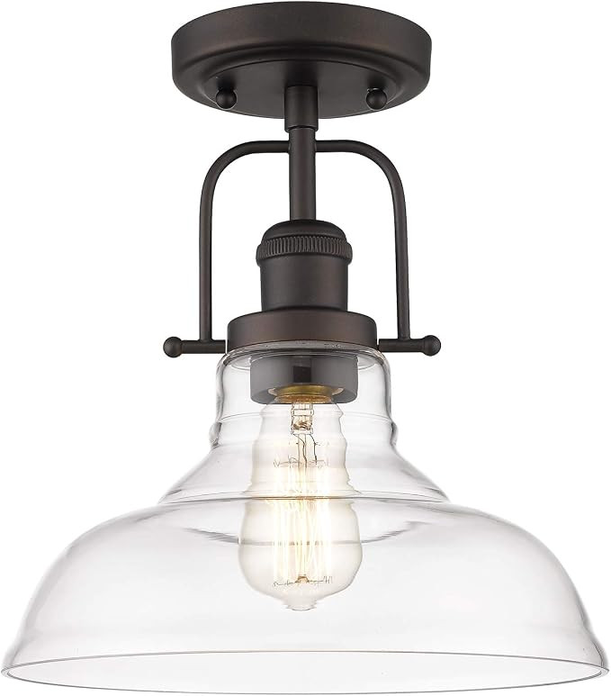 FEMILA Semi Flush Mount Ceiling Light, Farmhouse Close to Ceilight Lighting Fixture, Oil Rubbed B... | Amazon (US)