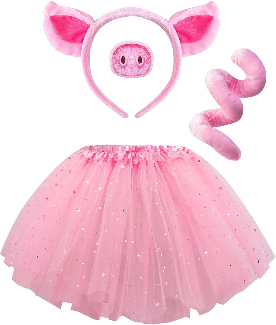 Child Animals Costume Set with Tutu, Headband Collar and Tail, Cosplay Accessory Kit for Girls | Amazon (US)