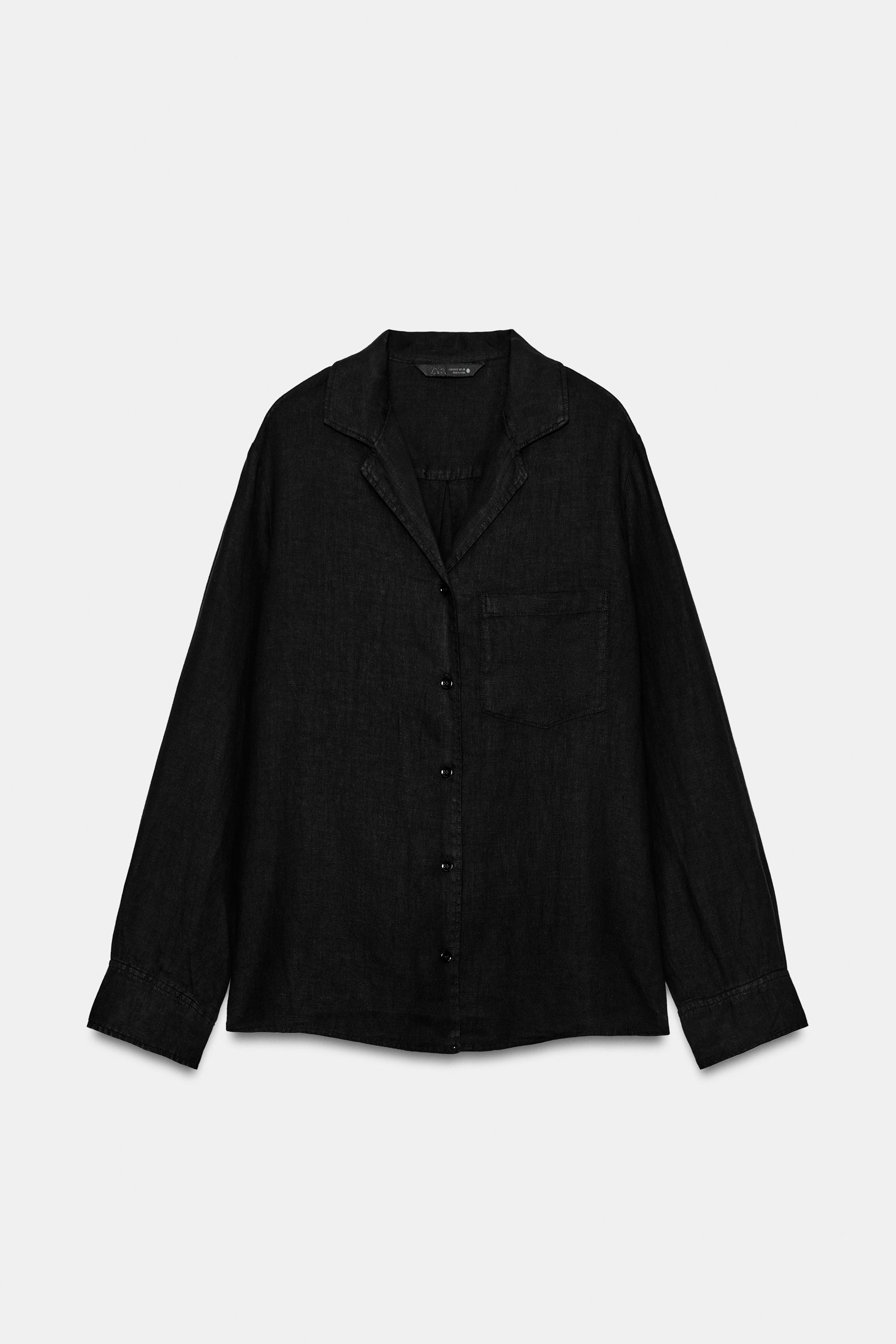 100% LINEN POCKET SHIRT ZW COLLECTION | Zara US