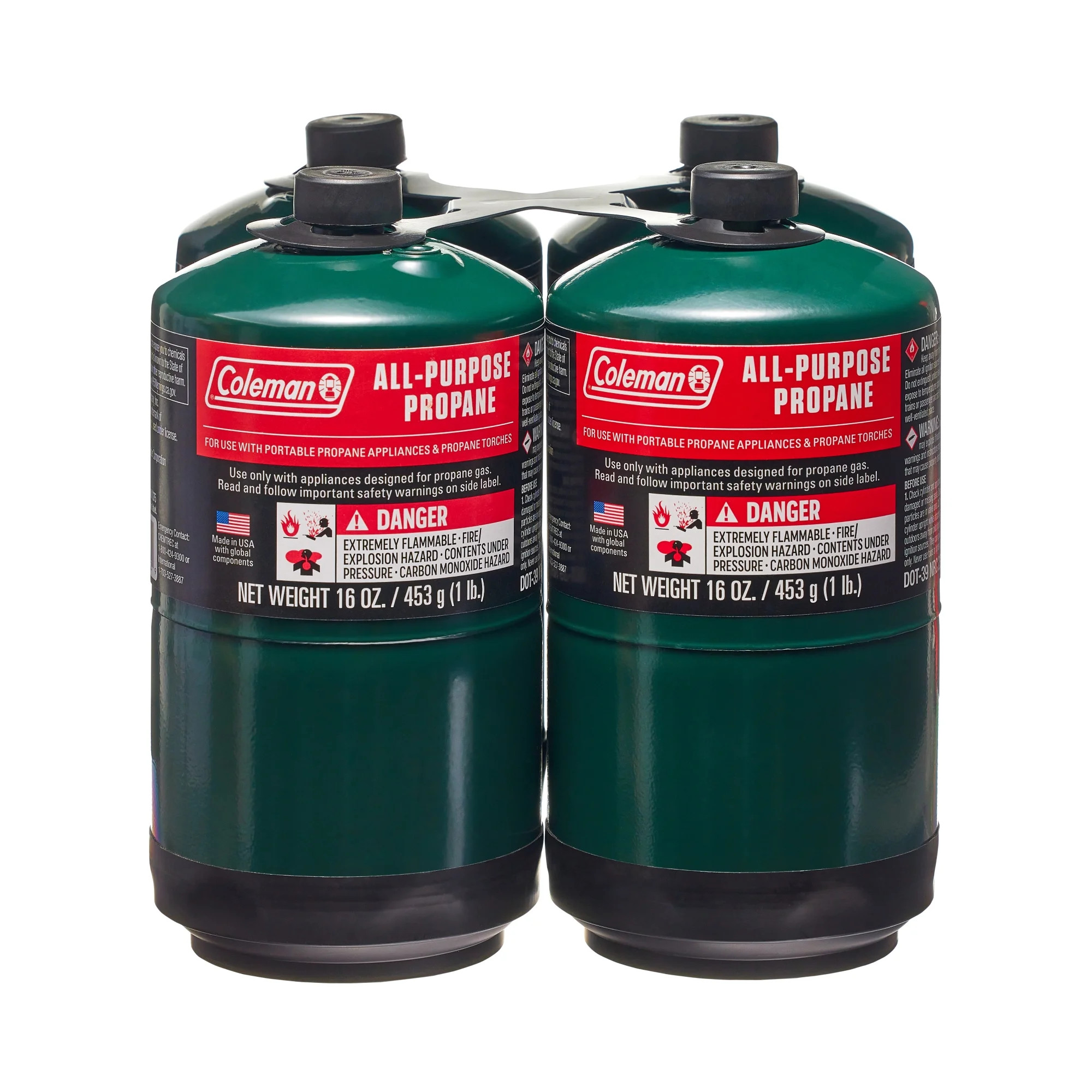 Coleman All Purpose Propane Gas Cylinder 16 oz, 4-Pack | Walmart (US)