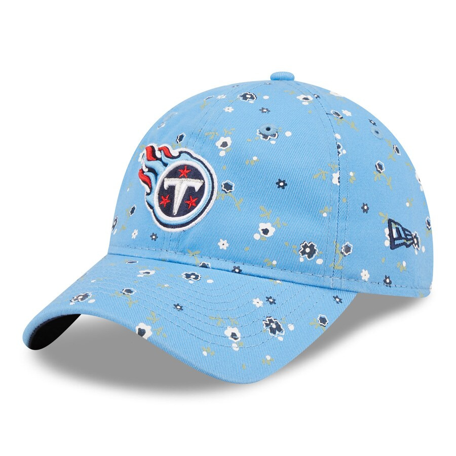 Tennessee Titans New Era Women's  Floral 9TWENTY Adjustable Hat - Light Blue | Lids