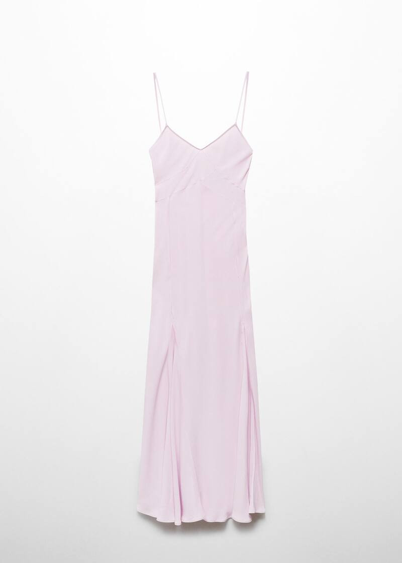 Godets dress with decorative stitching -  Woman | Mango Canada | Mango Canada