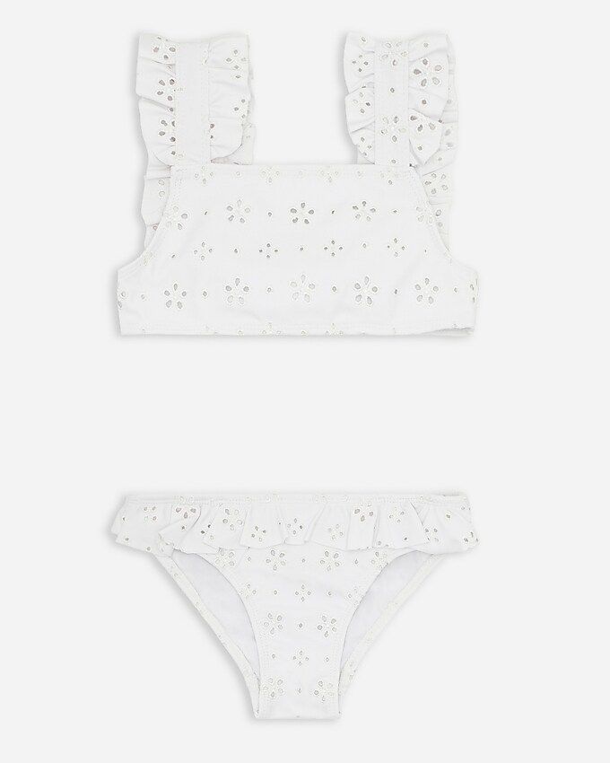 Girls' minnow™ eyelet ruffle bikini | J. Crew US