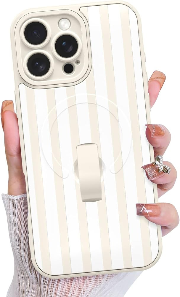 KANGHAR Compatible with iPhone 16 Pro Max Case Stripes -White | Amazon (US)