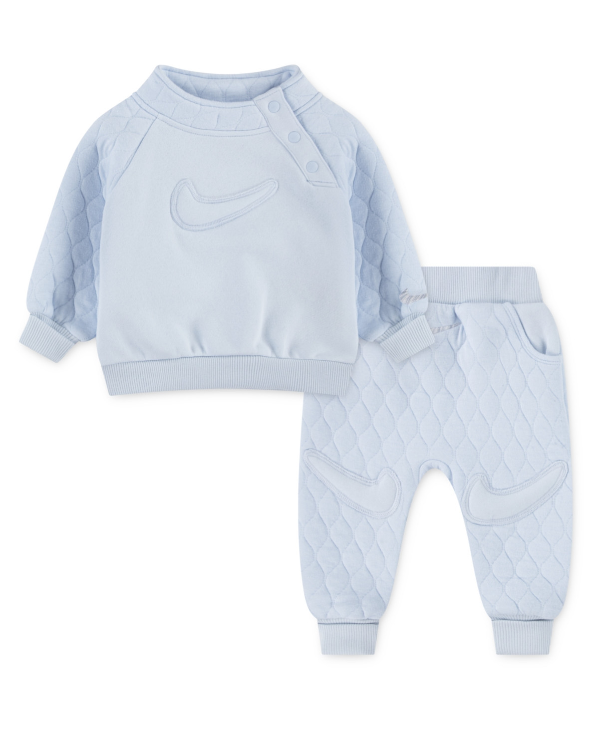 Nike Baby Boys Readyset Mock Neck Sweatshirt and Joggers, 2-Piece set - Blue Tint | Macy's