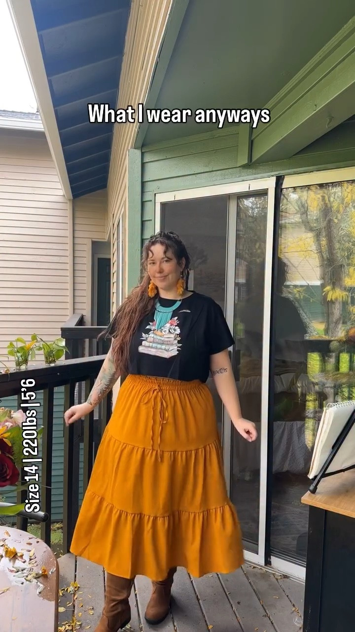 Tops from Amazon and fits comfortably.
Skirt was Thrifted, but I have very similar items linked online, including one from Amazon. Boots are wide calf and wide foot and are incredibly comfortable from Amazon as well, they even go over the knee and they also come in black and burgundy.


#LTKFindsUnder50 #LTKMidsize #LTKPlusSize