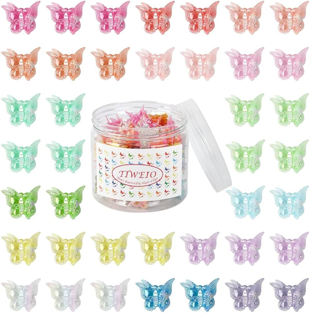 Tiweio Hair Clip, 50Pcs Butterfly Hair Clips, Mini Hair Clips for Hair, Hair Claw Clips Cute Hair... | Amazon (US)