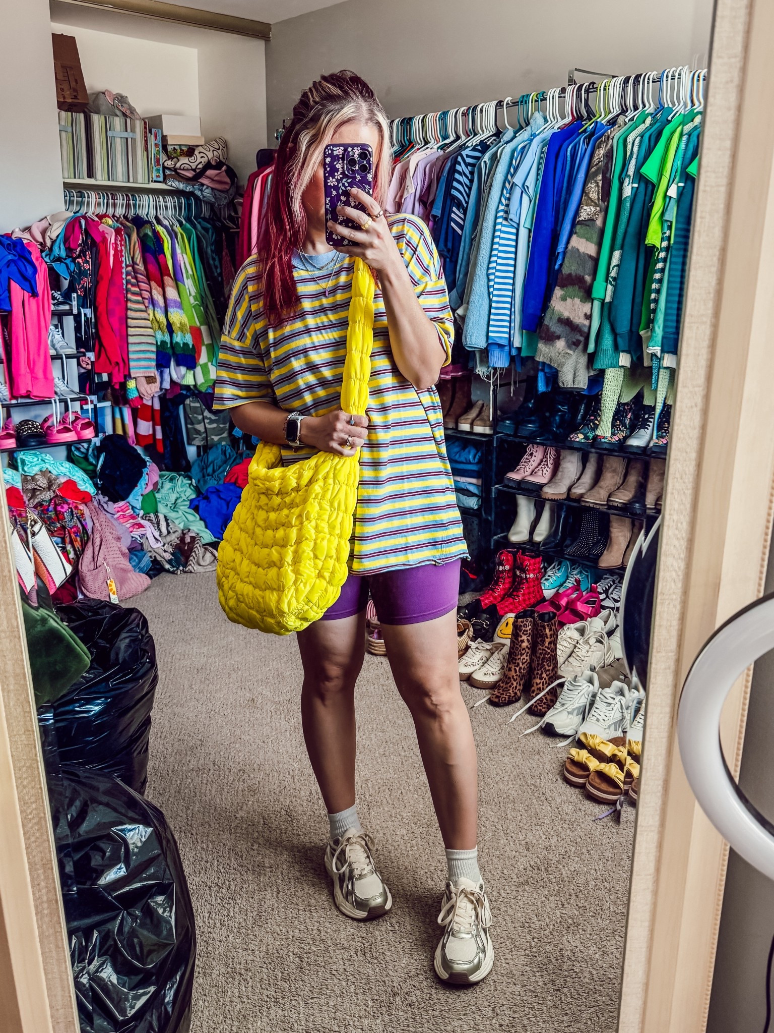 Ootd 
Tee - small - aerie 
Shorts - medium - Walmart 
Shoes/bag/earrings - Amazon 
Necklaces - baublebar/francescas 

#LTKSeasonal #LTKootd #LTKmomlife