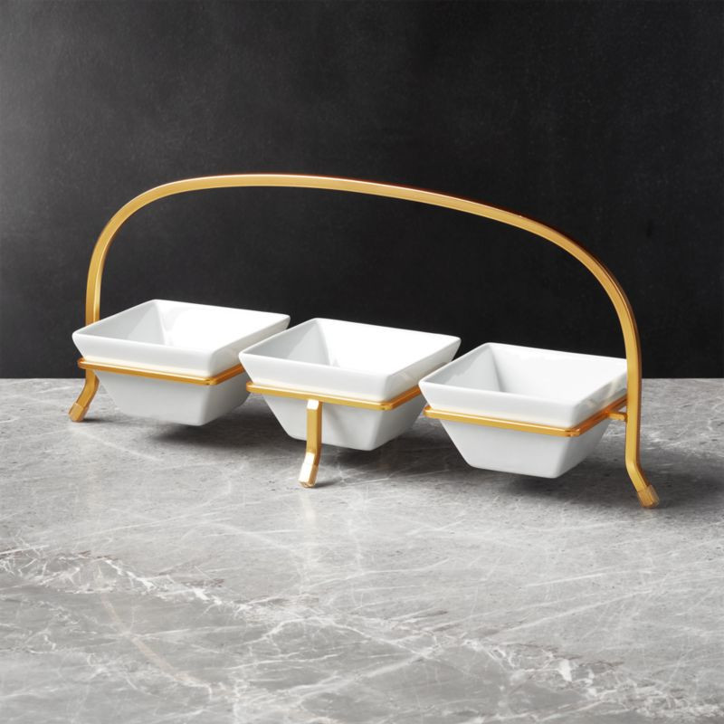 Cambridge Gold 3-Part Server + Reviews | Crate and Barrel | Crate & Barrel