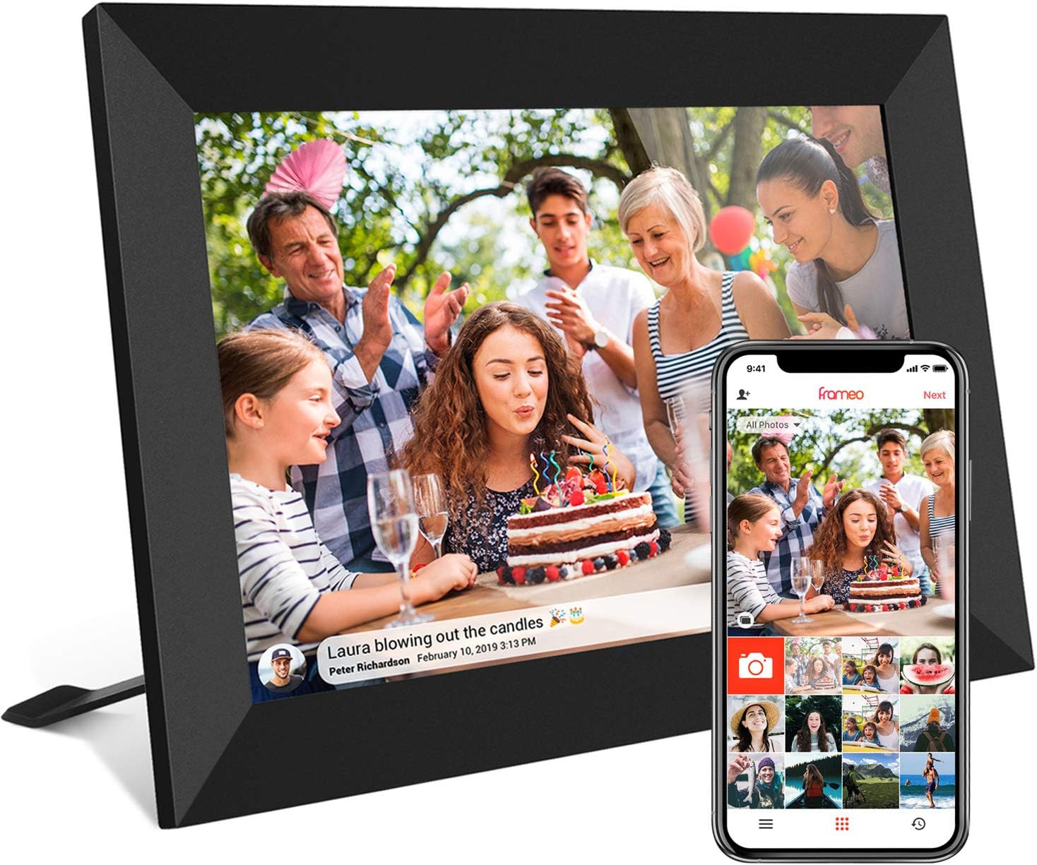32GB FRAMEO 10.1 Inch Smart WiFi Digital Photo Frame 1280x800 IPS LCD Touch Screen, Auto-Rotate P... | Amazon (US)
