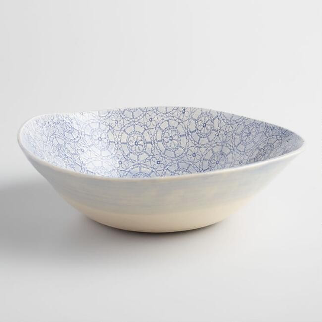 Wonki Ware Medium Blue Wheel Salad Bowl | World Market