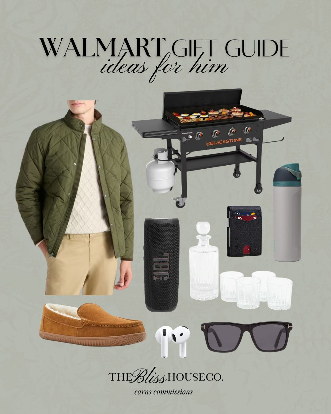 Walmart gift ideas for him 🎁 Holiday gifting, Christmas gifts, gift ideas for husband, brother, dad, friend, coworker, jacket, slippers, speaker, blackstone, sunglasses, bourbon, tech, mens style, Walmart finds. 

 #LTKGiftGuide #LTKHoliday #LTKMens
