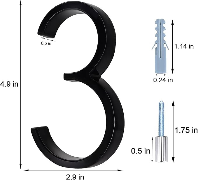 House Numbers For Outside Modern - 5 Inch Floating House Numbers With Nail Kit And Instructions, ... | Amazon (US)