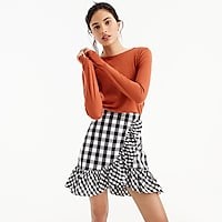 Ruffle mini skirt in gingham | J. Crew US