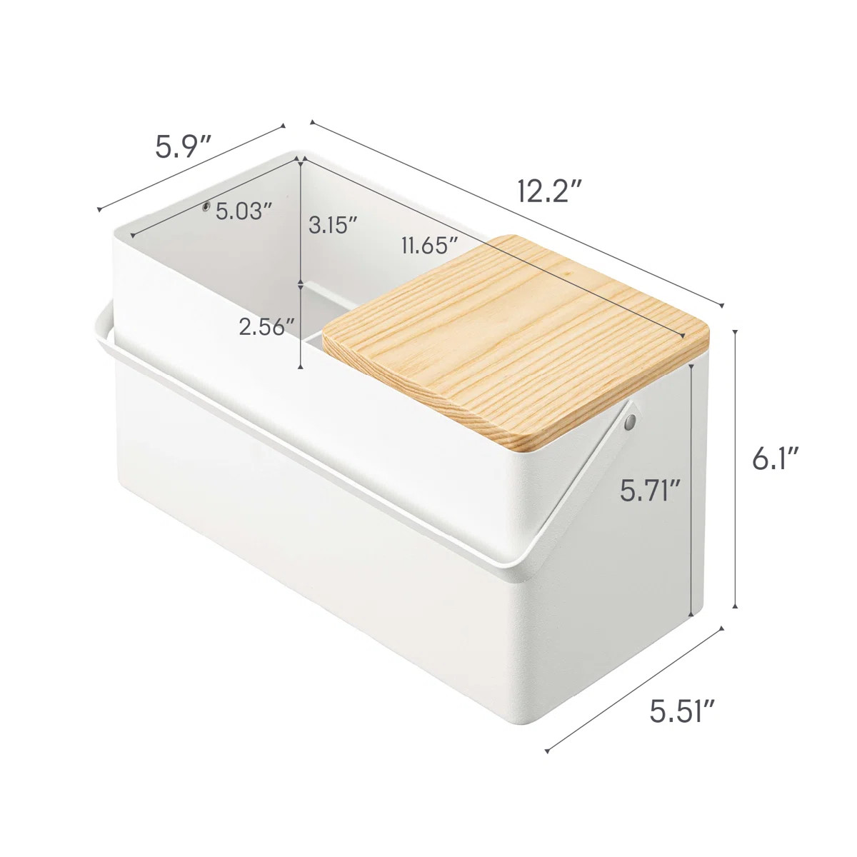 Yamazaki Home Large Makeup Organizer Cosmetic Caddy With Handle Vanity Storage Mirror, Steel + Wo... | Wayfair North America
