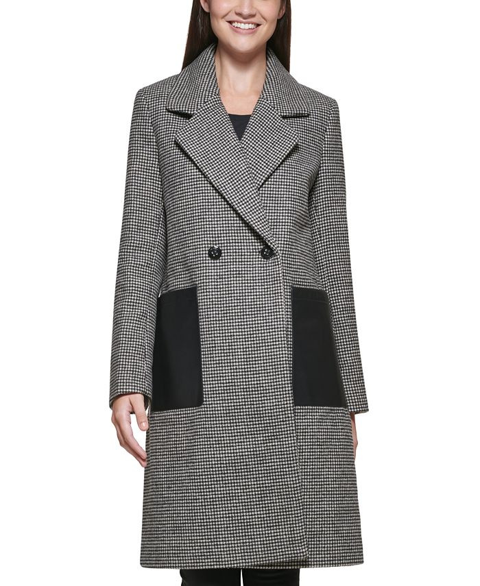 Calvin Klein Women's Plaid Walker Coat, Created for Macy's & Reviews - Coats & Jackets - Women - ... | Macys (US)