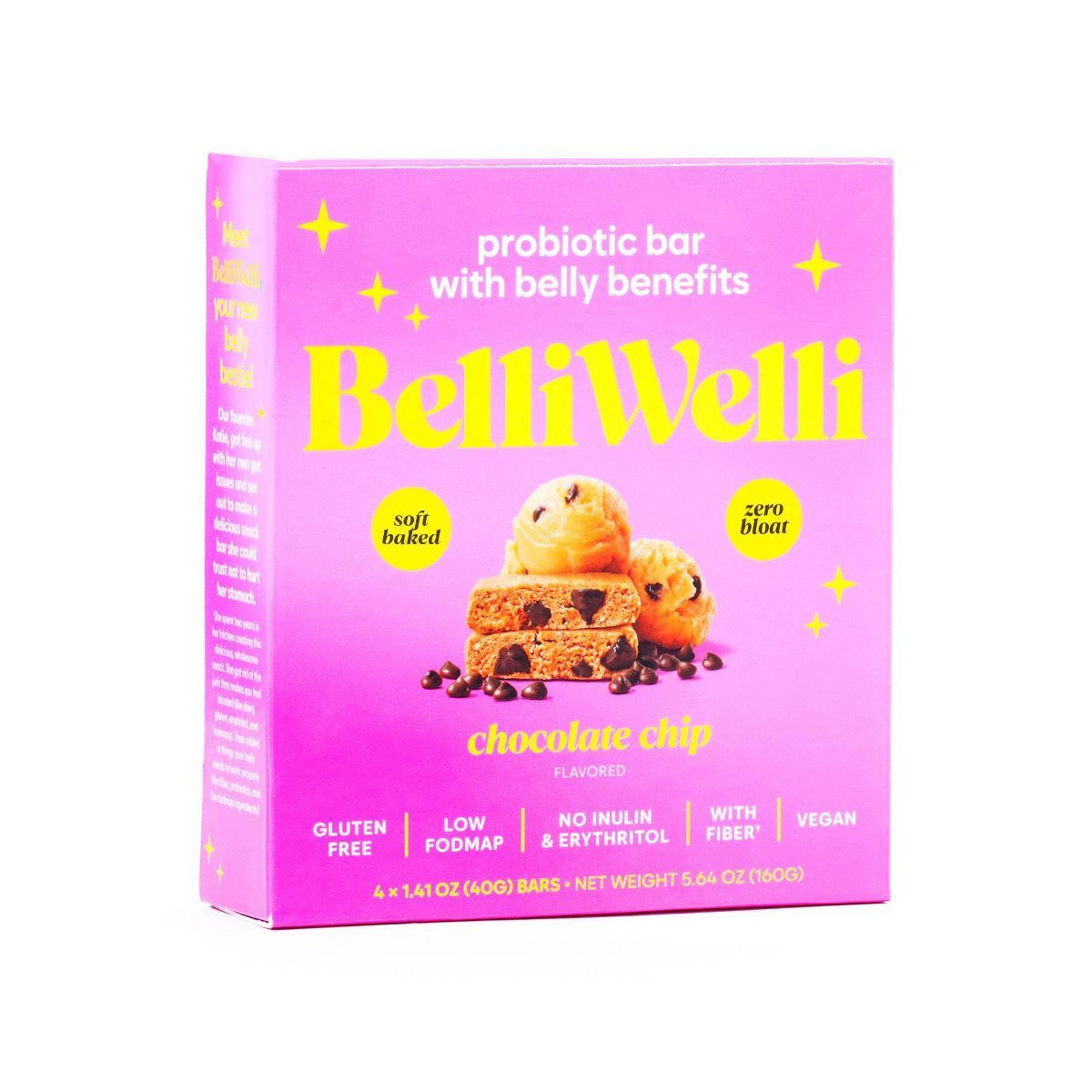 BelliWelli Chocolate Chip Probiotic Bar - 5.7oz/4ct | Target