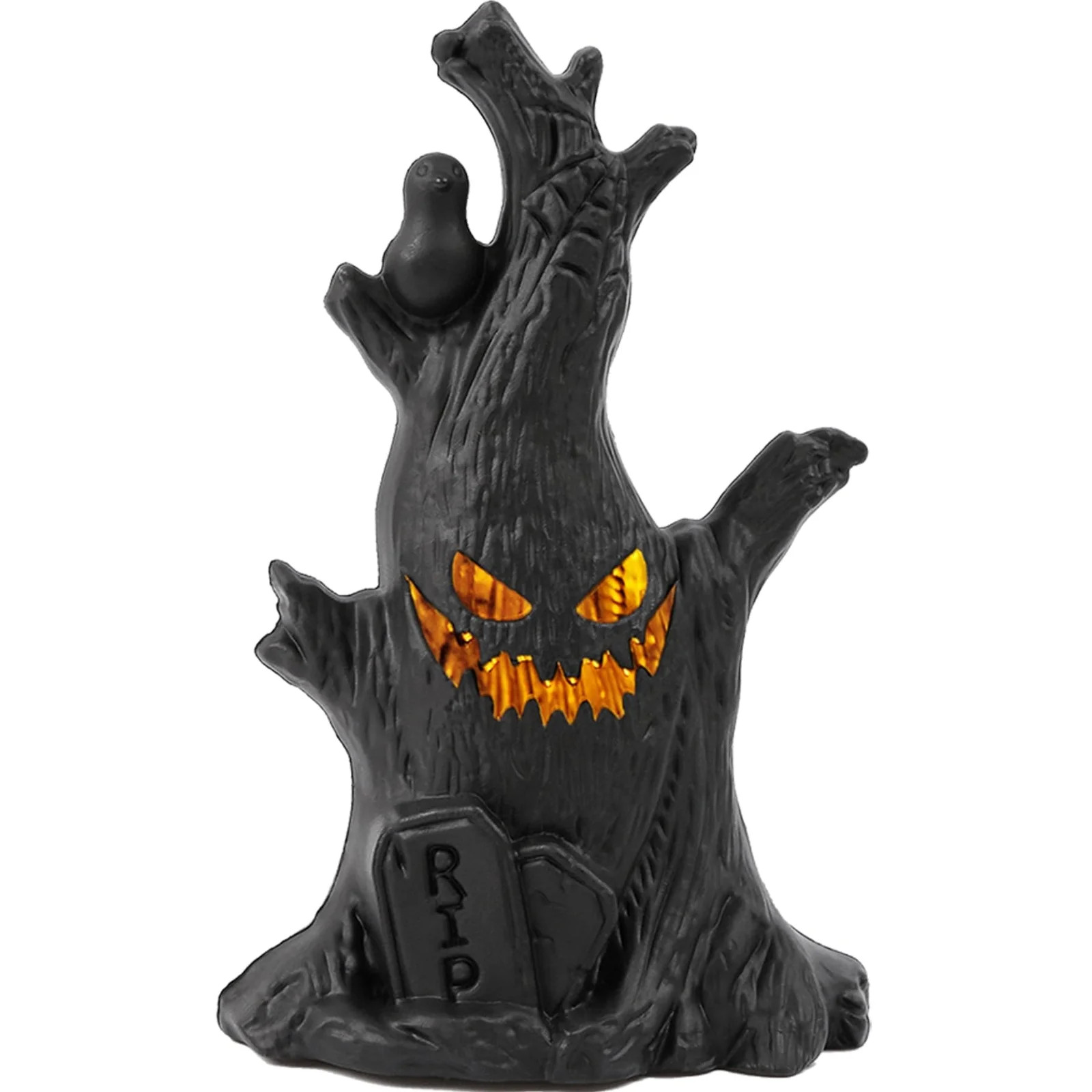 FlareFable 6.28" Halloween Scary Ghost Tree Figurine with Light, Horror Halloween Dryad Tree Stat... | Walmart (US)