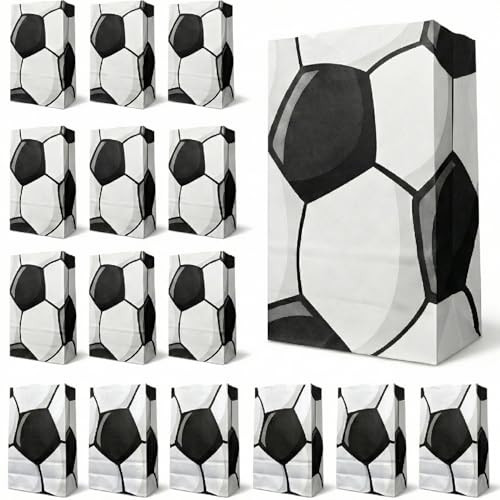 30 Pack Snack Bags for Team, Soccer goodie Bags, Classic Black & White Paper Party Favor Treat Ba... | Amazon (US)