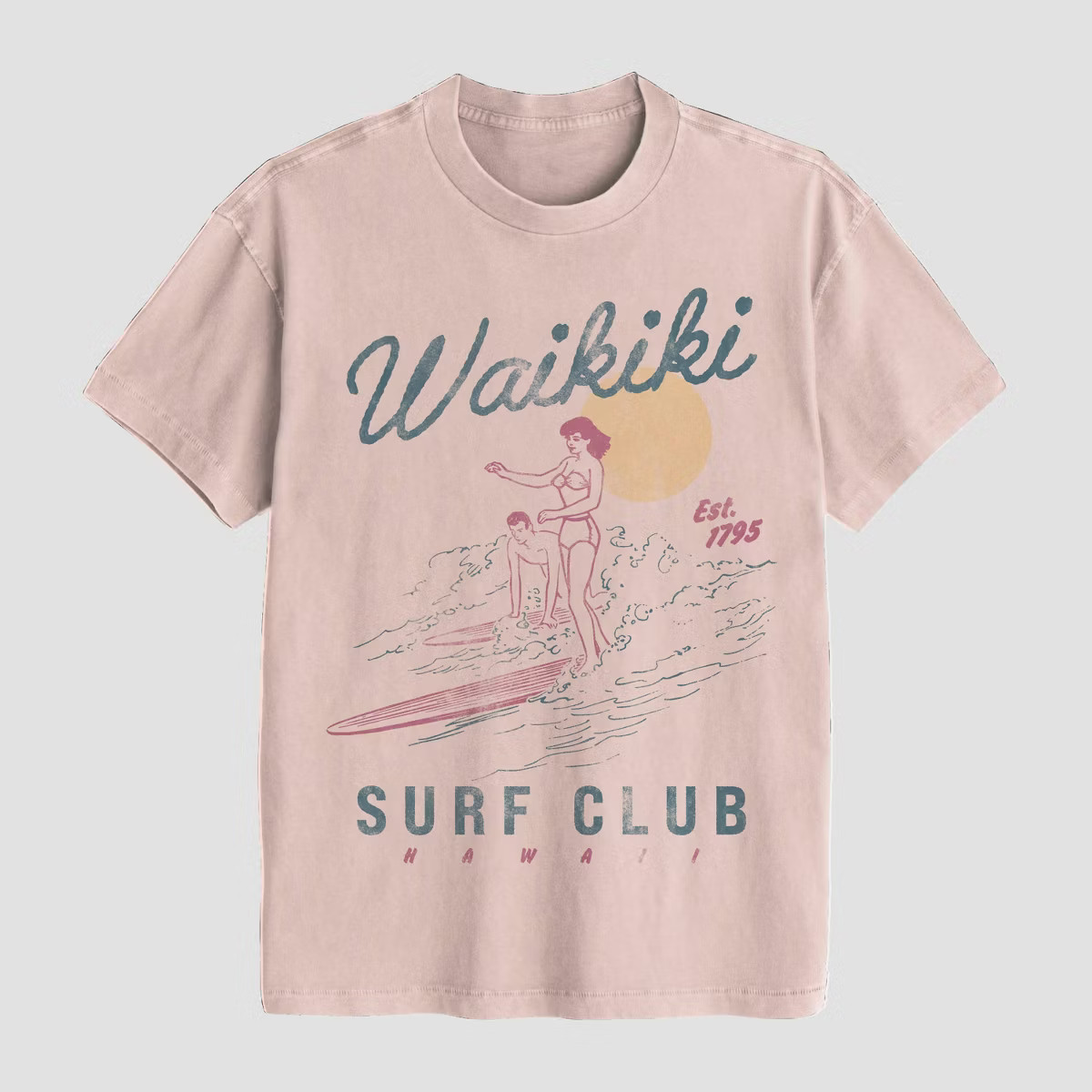 Men's Waikiki Short Sleeve T-Shirt - Heathered Pink | Target