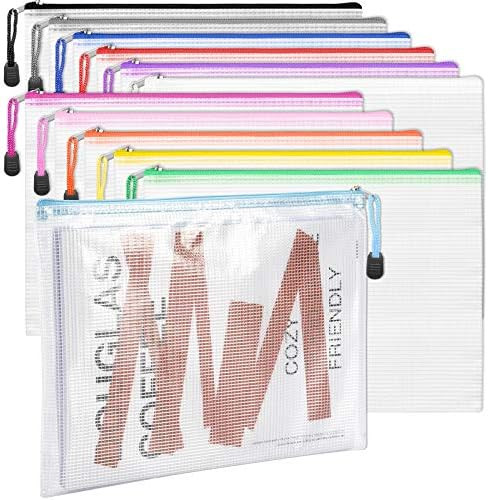 LABUK 24pcs Mesh Zipper Pouch Zipper Bags, A4 Size Plastic Mesh Pouch for Storage, Classroom and ... | Amazon (US)