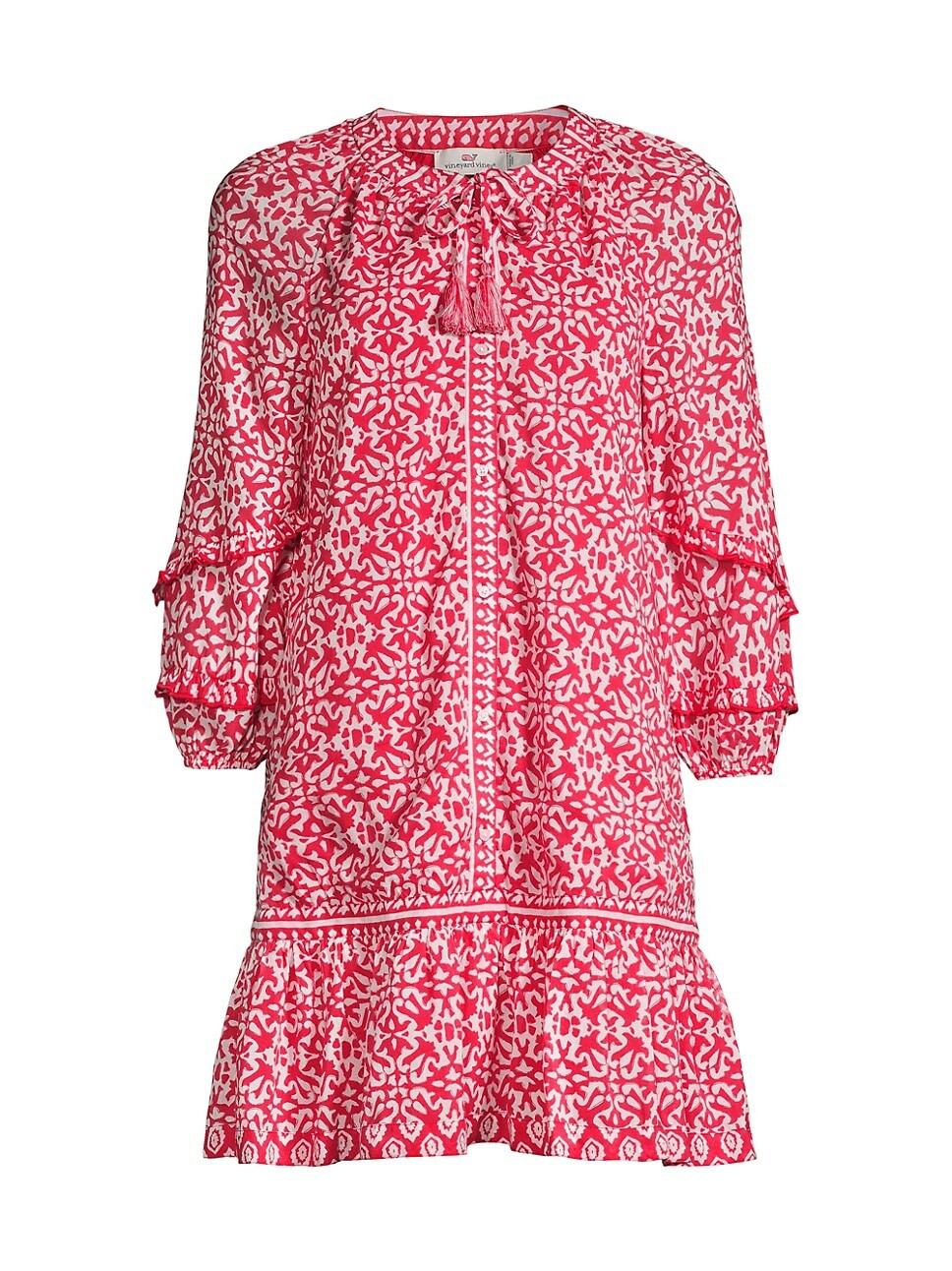 Tile-Print Stretch Cotton Dress | Saks Fifth Avenue