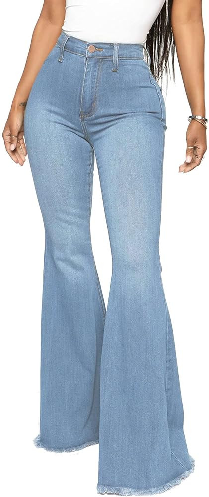 ZERMOM Women's Flare Jeans Mid Rise Bell Bottom Denim Pants | Amazon (US)