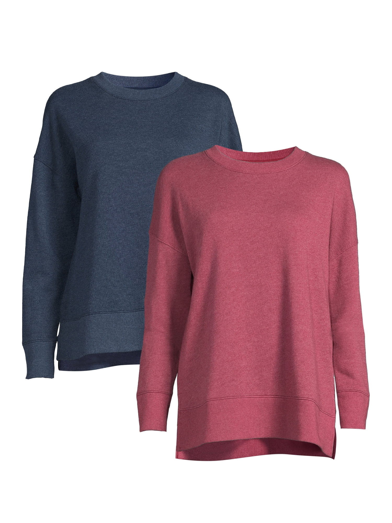 Time and Tru Women's Sweatshirt, 2-Pack - Walmart.com | Walmart (US)