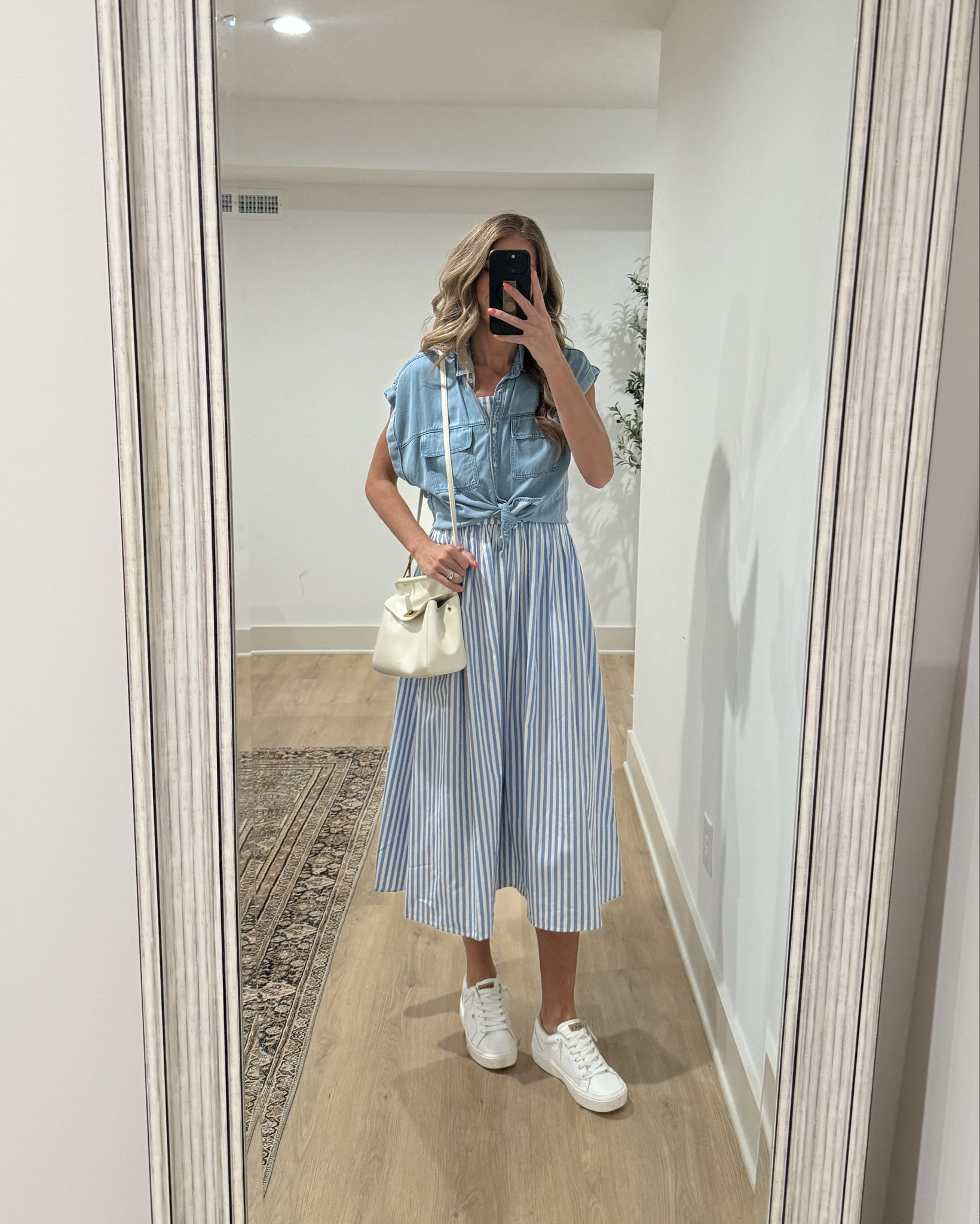 Ways to wear a blue striped dress for summer. I love this one from Walmart. Size down to small  
Sneakers are 20% off with TALLBLONDEBELL (the comfiest ever and arch support)
Denim top is old from Abercrombie but linked a few similar ones

#LTKStyleTip #LTKFindsUnder50 #LTKSummerEdit