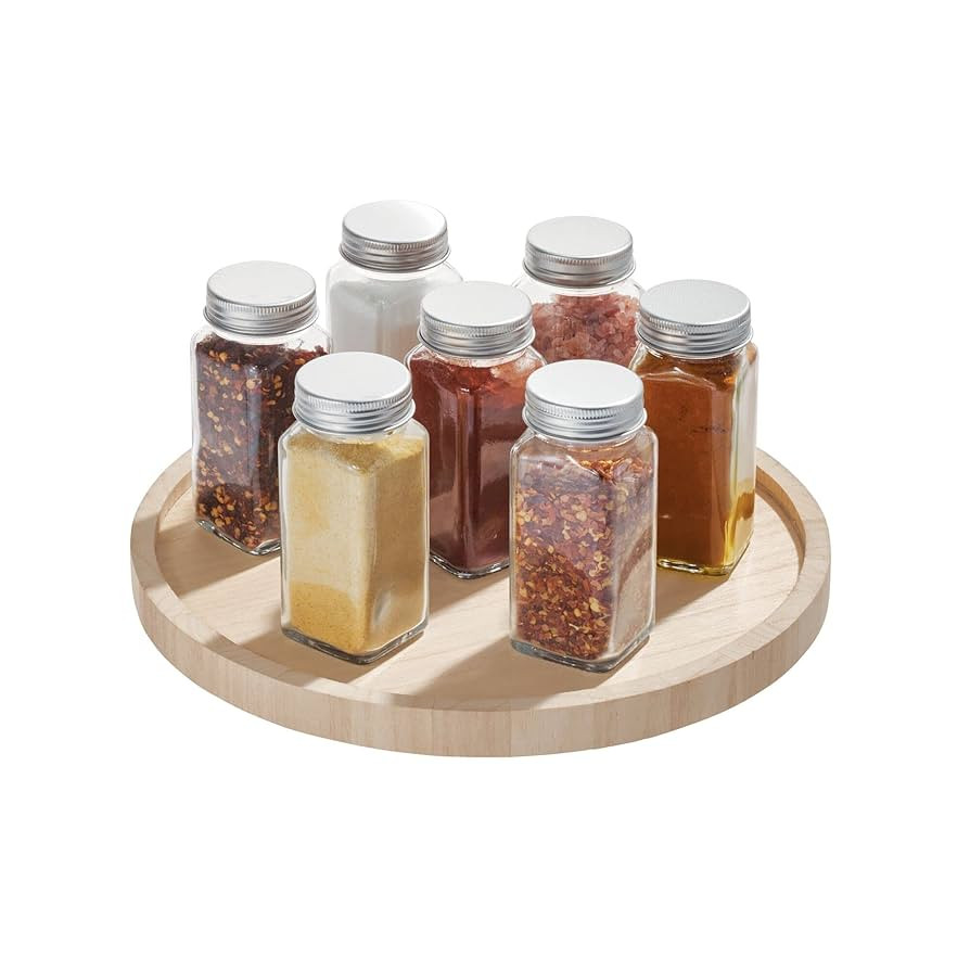 iDesign Renewable Paulownia Wood Collection Turntable Organizer, 10.5" x 1.19" x 10.5", Natural | Amazon (US)