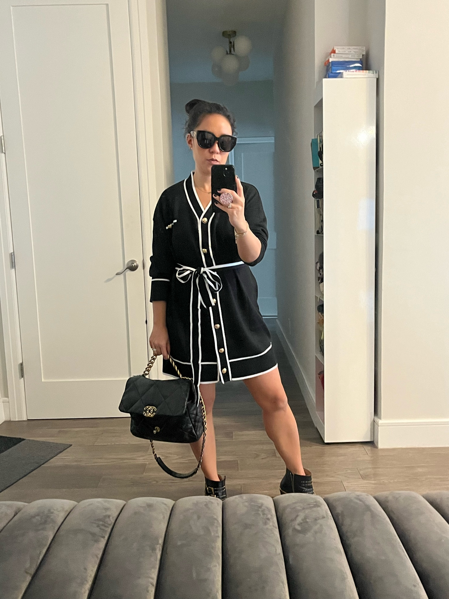 Black and white dress. Lightweight sweater dress. Perfect for work or a holiday event. Too much fabric for me. Wish it came in a smaller size. Wearing a small. Amazon fashion. Amazon find.

#LTKfindsunder50 #LTKfindsunder100 #LTKworkwear