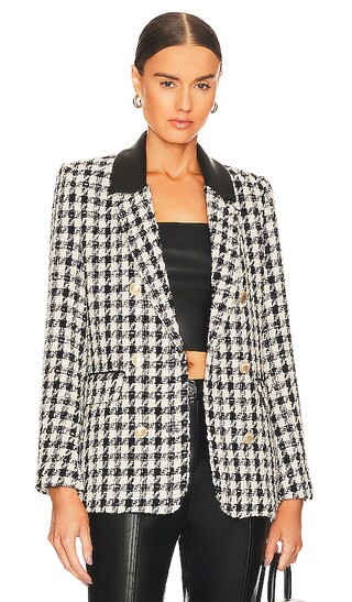 Cassidy Blazer in Black & White Houndstooth | Revolve Clothing (Global)