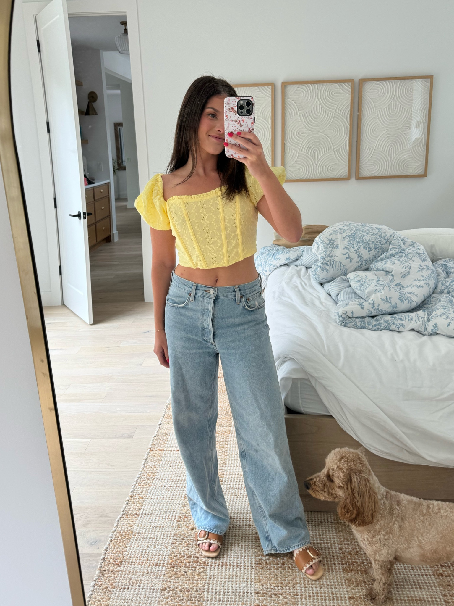 My absolute favvvv jeans!!! New top from target that has a matching skirt but I only grabbed the top 