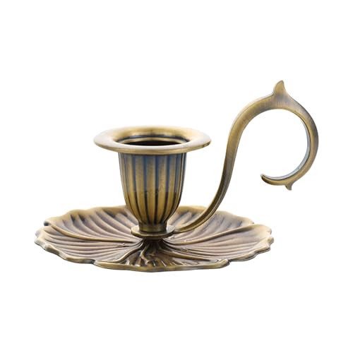 Vintage Candle Holder Detachable Metal Candlestick Holders with Handle Rustproof Taper Candle Holders for Christmas Wedding Home Decor (1, Bronze) | Amazon (US)