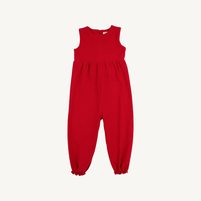 Sleeveless Rebecca Romper - Richmond Red with Palmetto Pearl | The Beaufort Bonnet Company