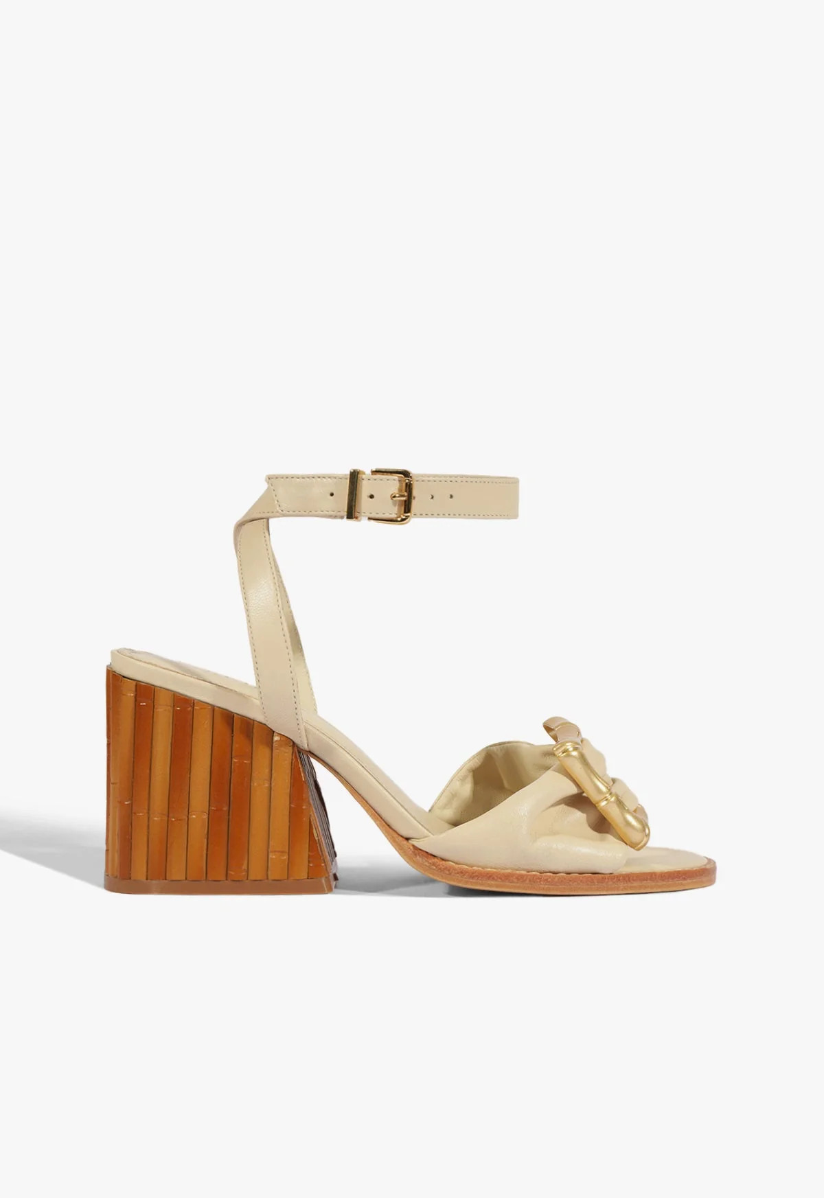 Enola Bamboo Mid Block Leather Sandal | Schutz (US)