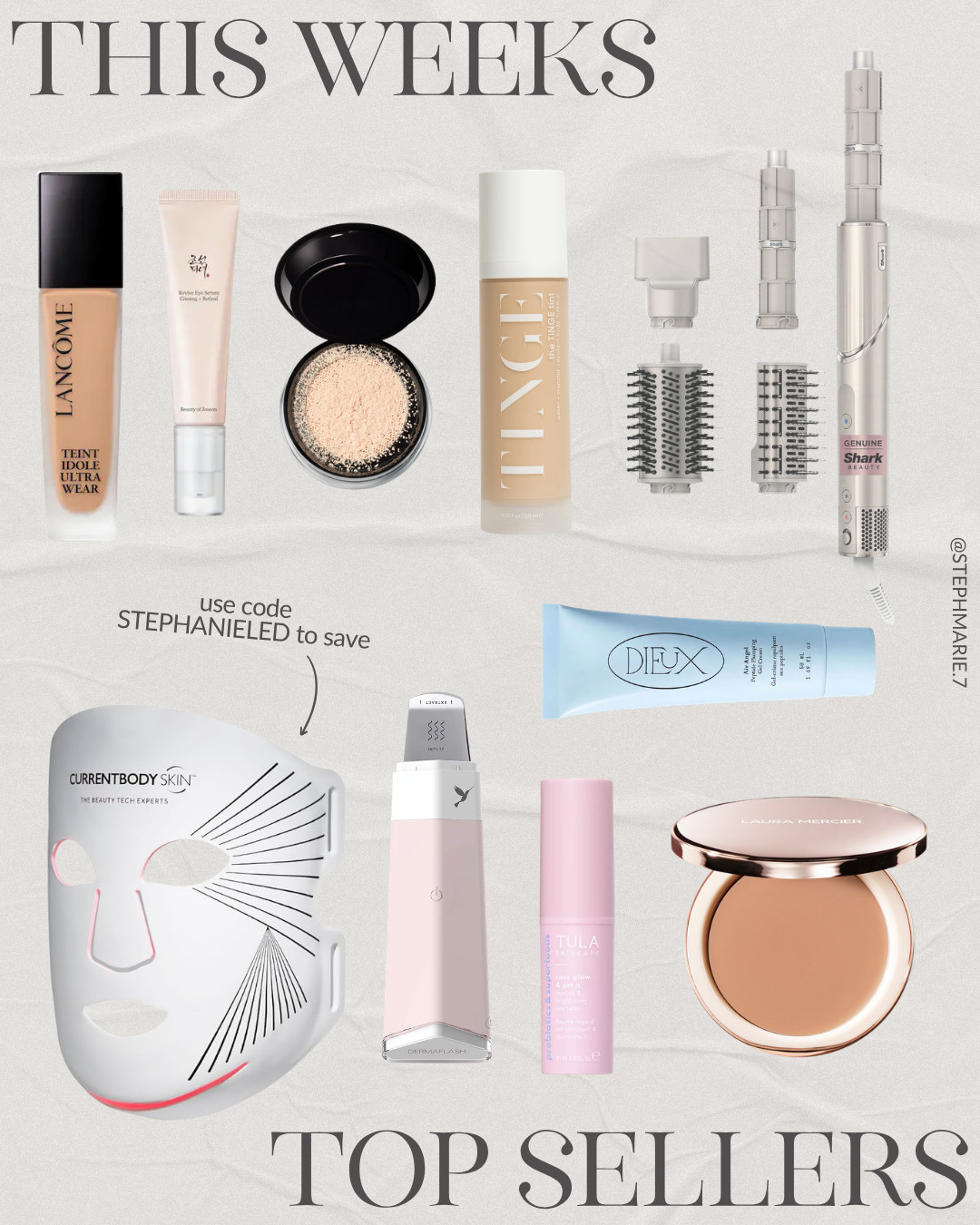 This week's top sellers ✨ including a must-have hair tool, the red light mask that has changed my life (use code STEPHANIELED to save!) and a moisturizer to love. 

 #LTKSeasonal #LTKOver40 #LTKBeauty