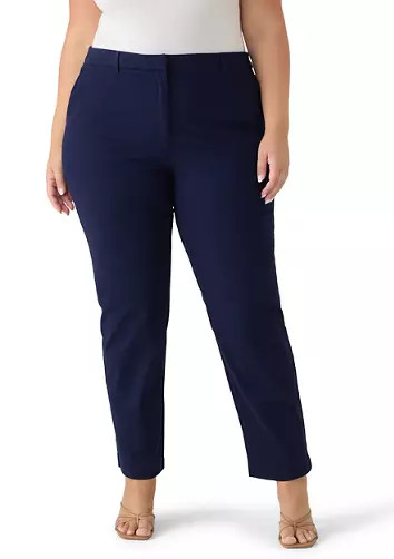Plus Size Stretch Twill Straight Leg Pants | Belk