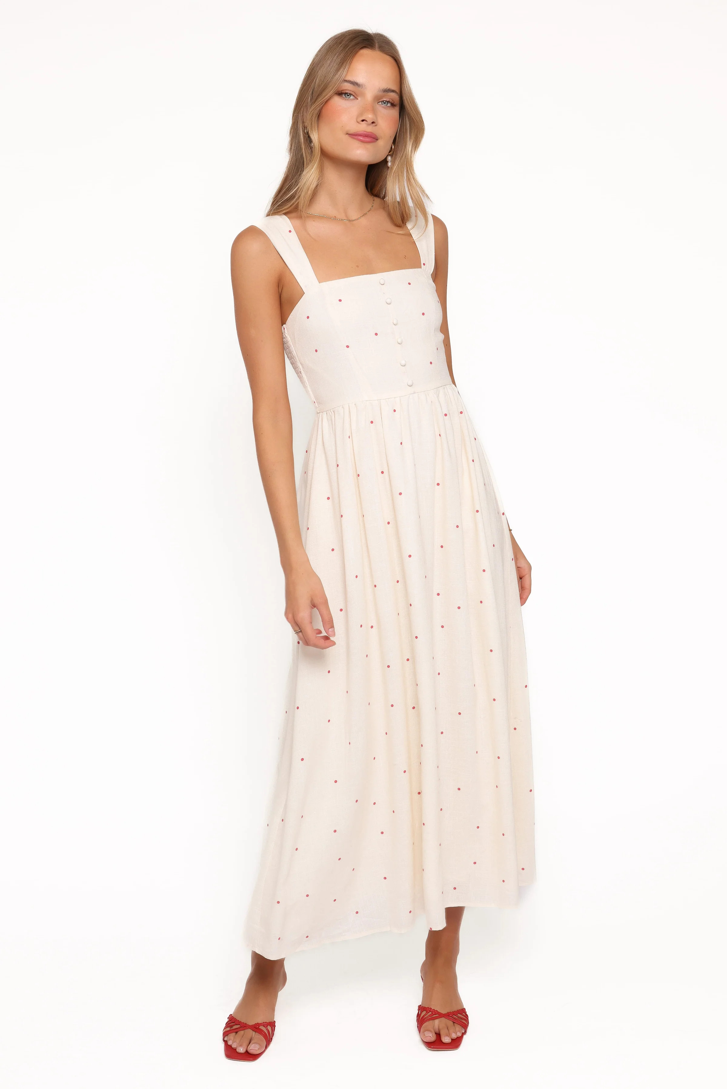 Caty Maxi Dress - Red Polka Dot | Petal & Pup (US)