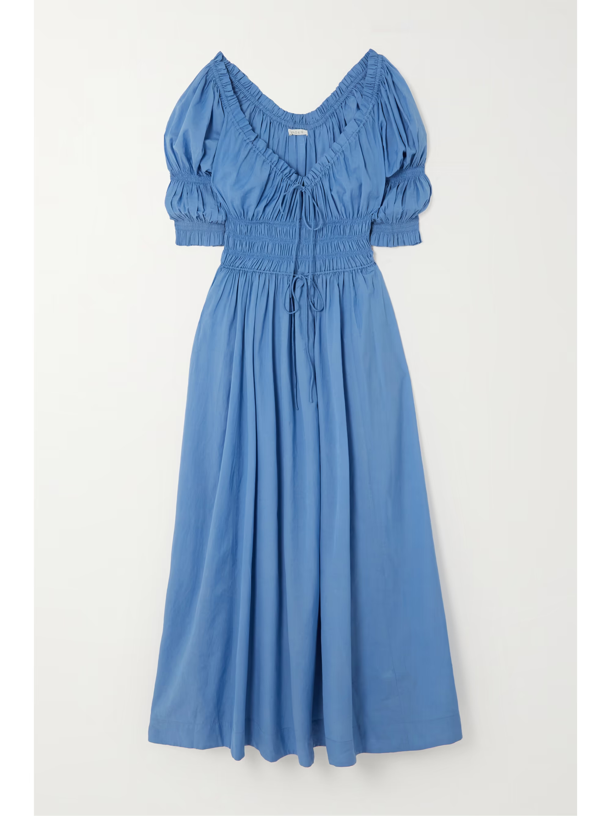 Ischia smocked cotton-blend maxi dress | NET-A-PORTER (US)