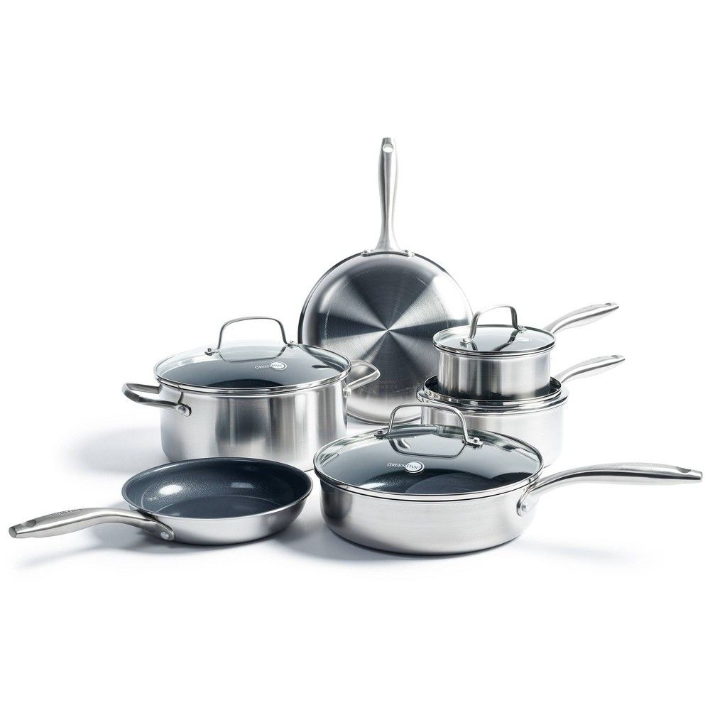 GreenPan Greenwich 10pc Stainless Steel Cookware Set | Target