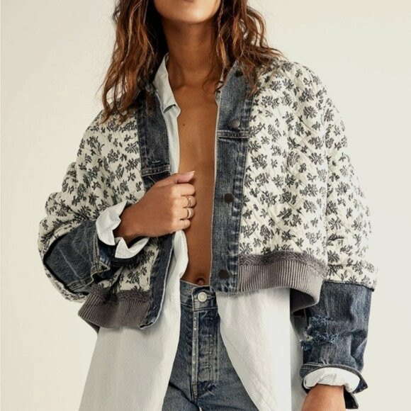 NWT Free People Ditsy Denim Jacket | Poshmark