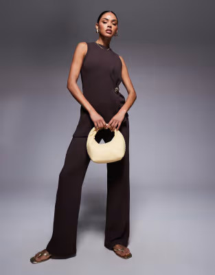 River Island textured shell gold hardware co-ord in chocolate | ASOS (Global)