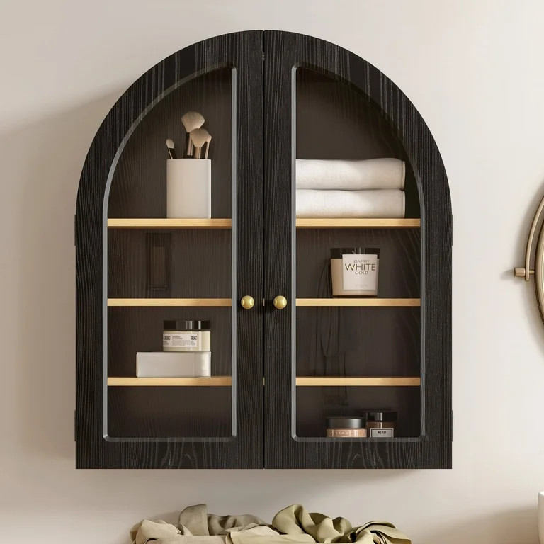EYYTHUNG Modern Arched Wall Cabinet, Large Medicine Cupboard, Farmhouse Bathroom Storage Cabinet ... | Walmart (US)