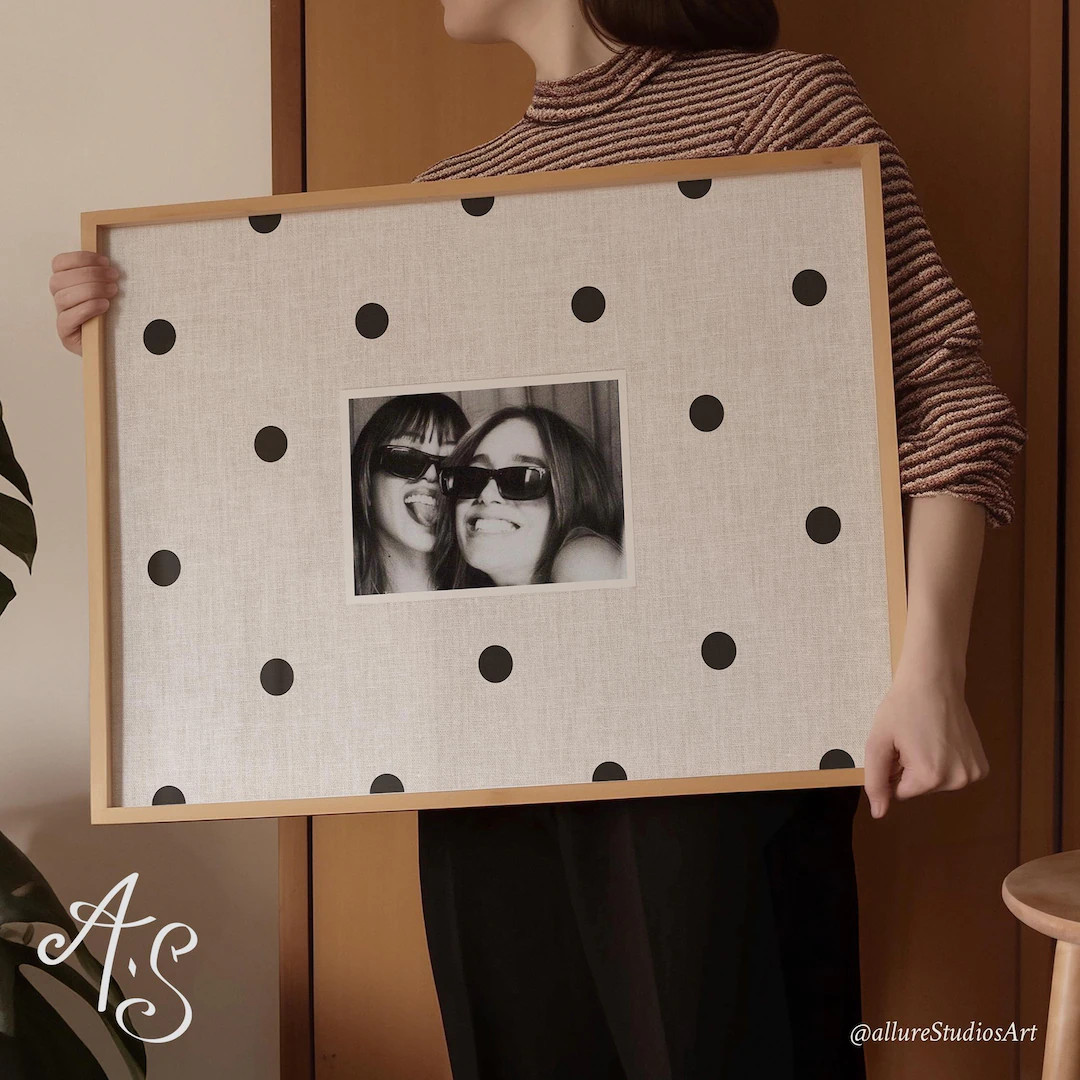 Personalized Photo Mat Print: Cream & Brown Polka Dot Landscape, Custom Wall Art (Digital Downloa... | Etsy (US)