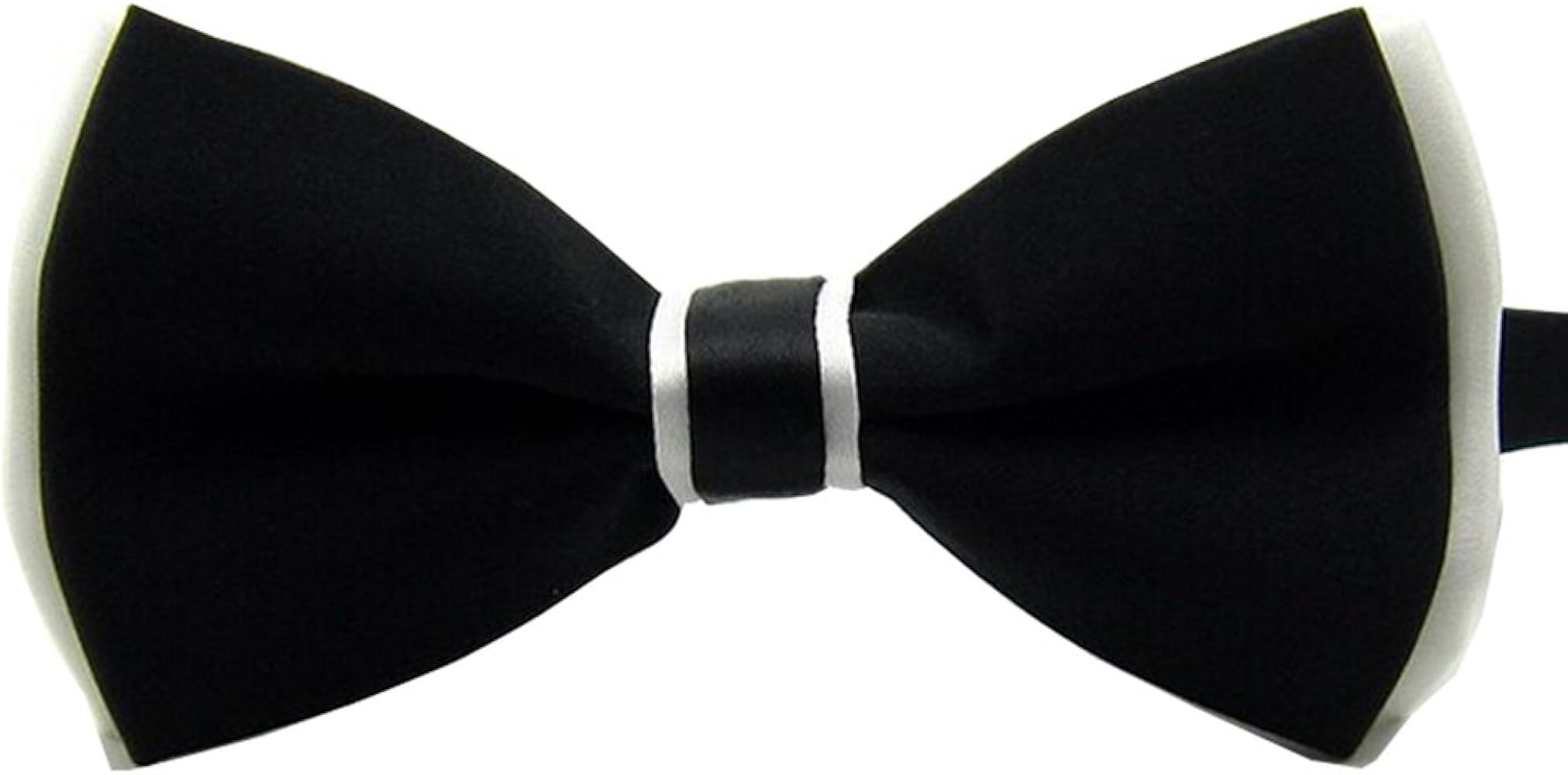 AWAYTR Men's Pre Tied Bow Ties for Wedding Party Fancy Plain Adjustable Bowties Necktie | Amazon (US)