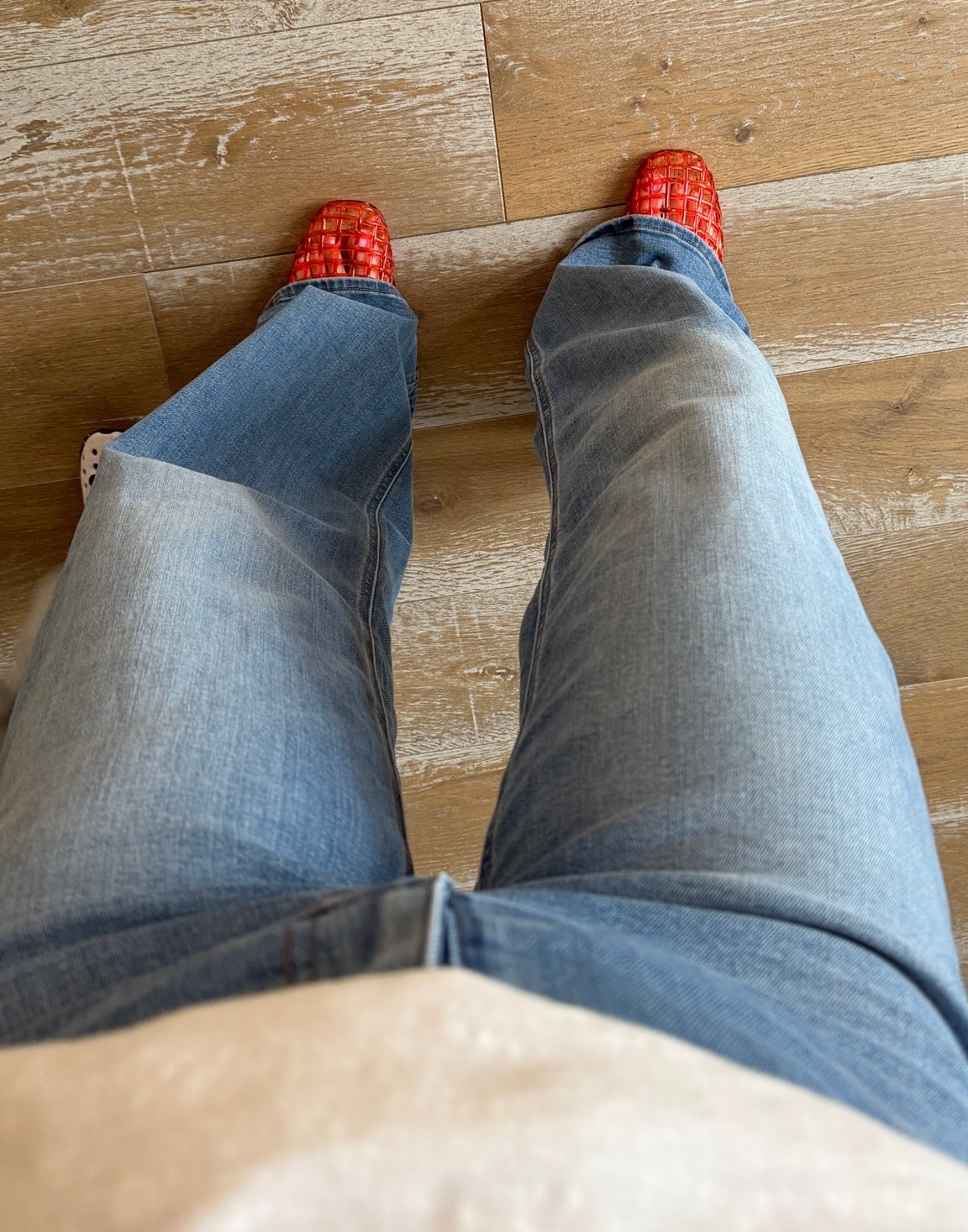 In my jelly era ♥️ 

Shoes: TTS 
Jeans: size up one 
Shirt: size down one

#LTKootd #LTKSeasonal #LTKmomlife